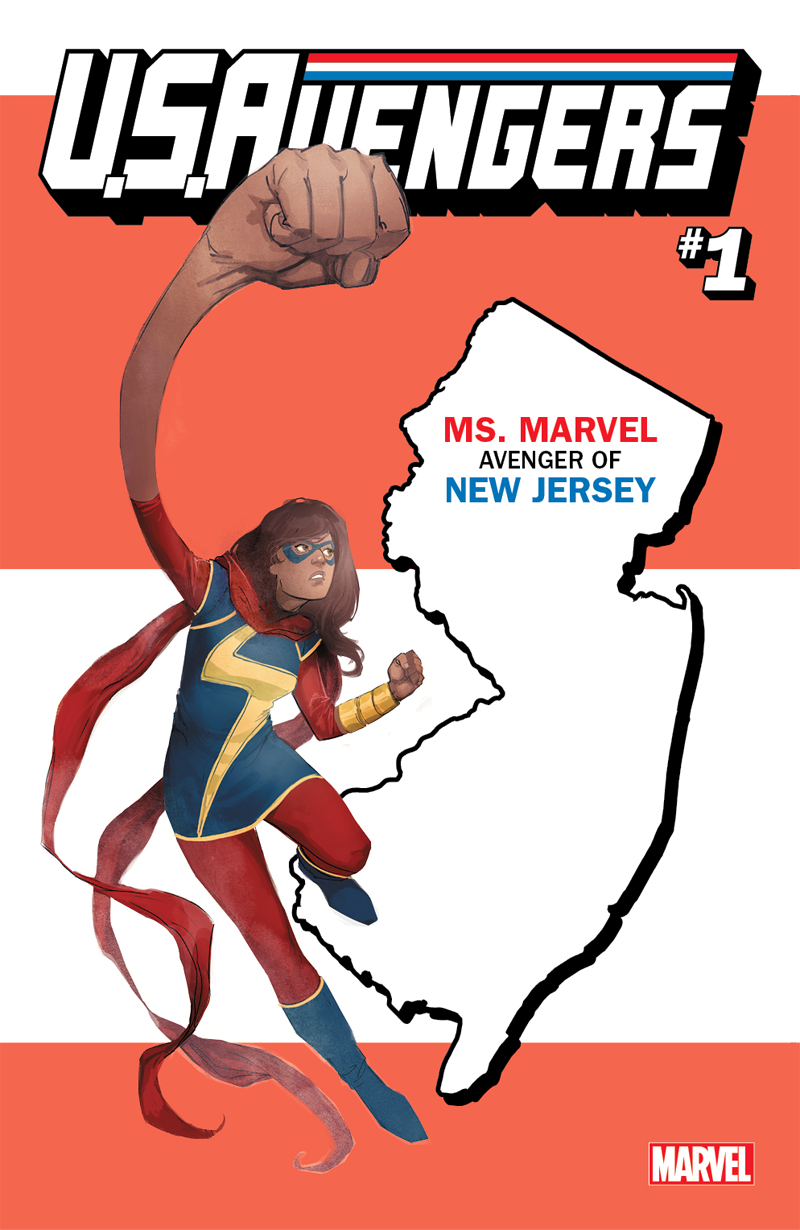 Illustration for article titled Trying to Figure Out the Hero/State Pairings of Marvel's USAvengers Covers
